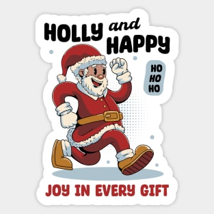 Joyful Santa Christmas Sticker